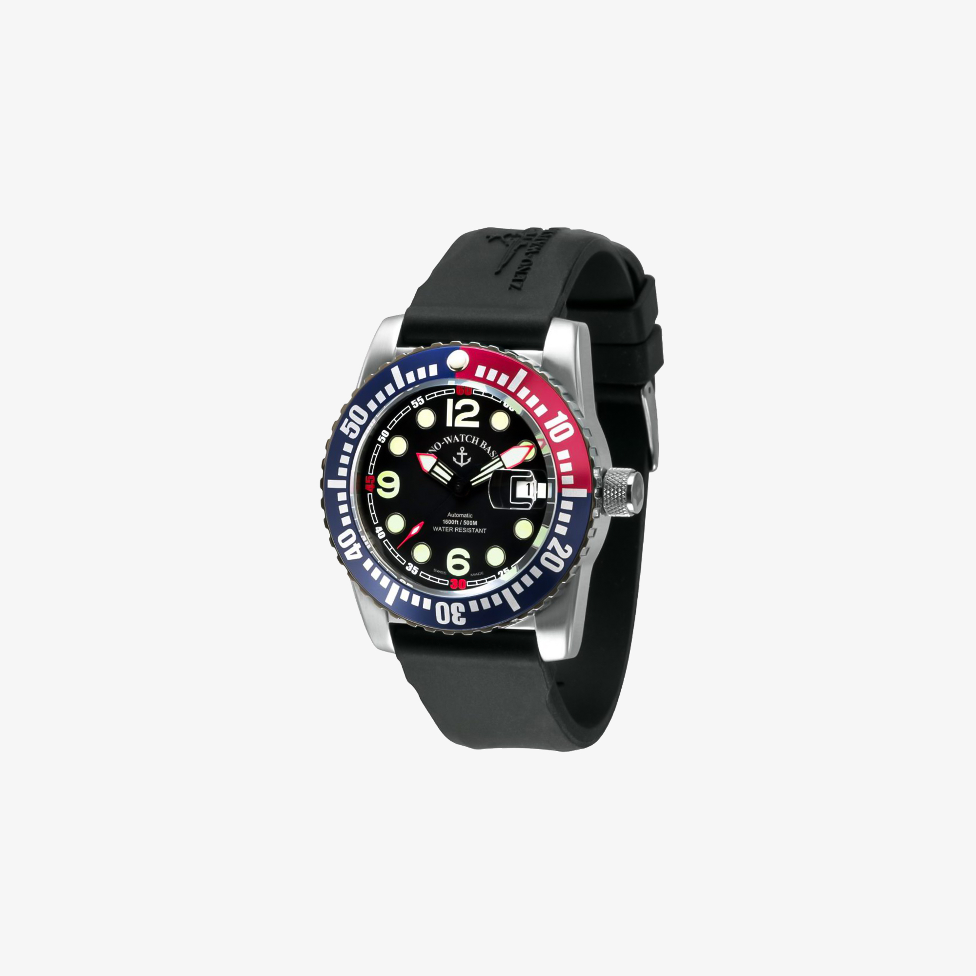 ZENO-WATCH BASEL Airplane Diver Automatic Points, blue/red