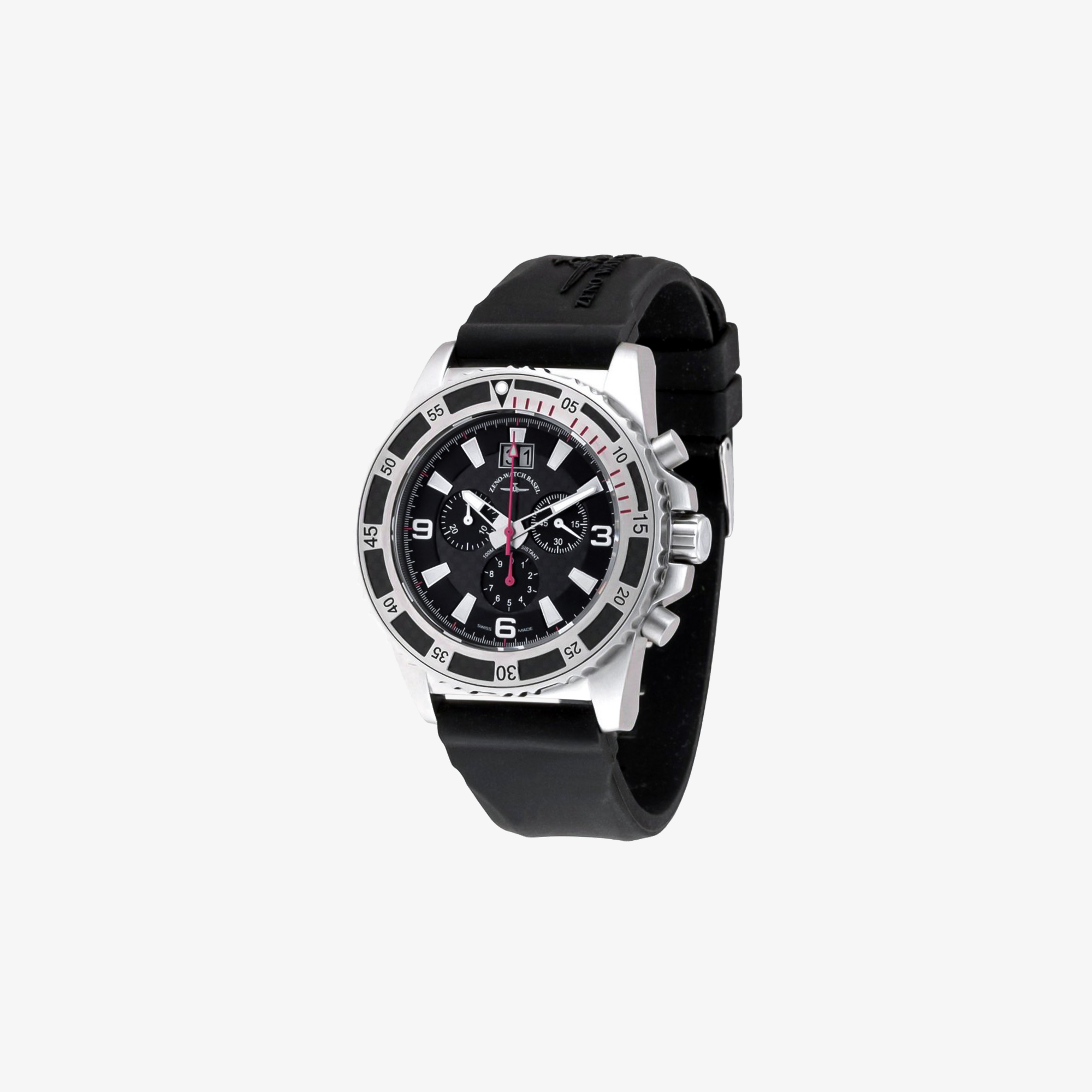 ZENO-WATCH BASEL,PD-Look Chronograph Q Big Date black+red