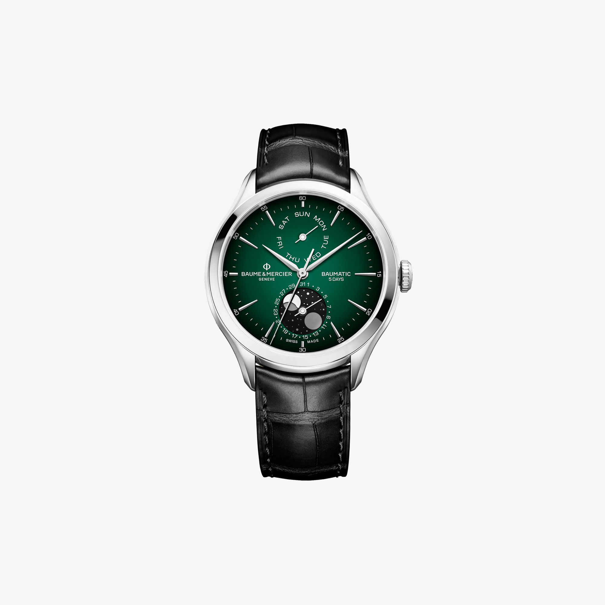 BEAUME ET MERCIER CLIFTON BAUMATIC AUTOMATIC CHRONOGRAPH WITH GREEN DIAL