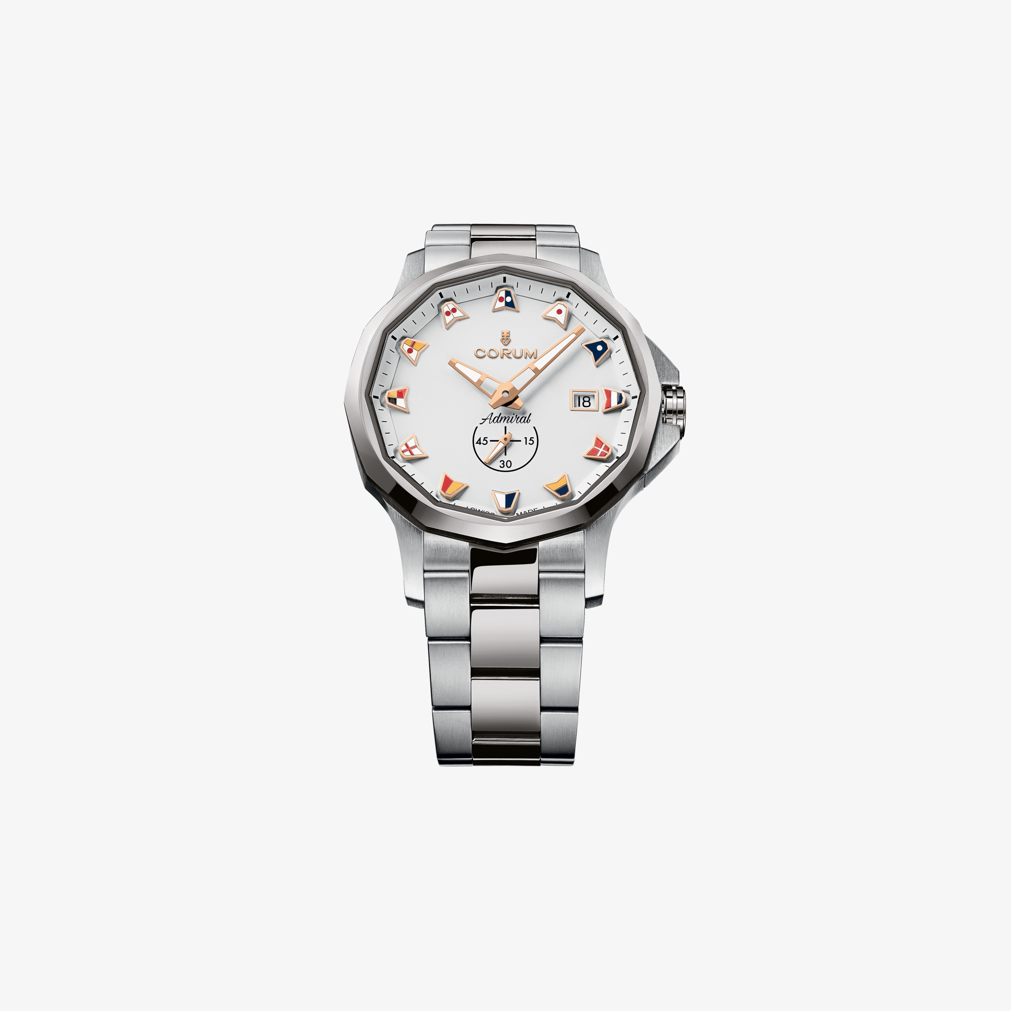 CORUM 42MM AUTOMATIC WATCH WITH WHITE DIAL