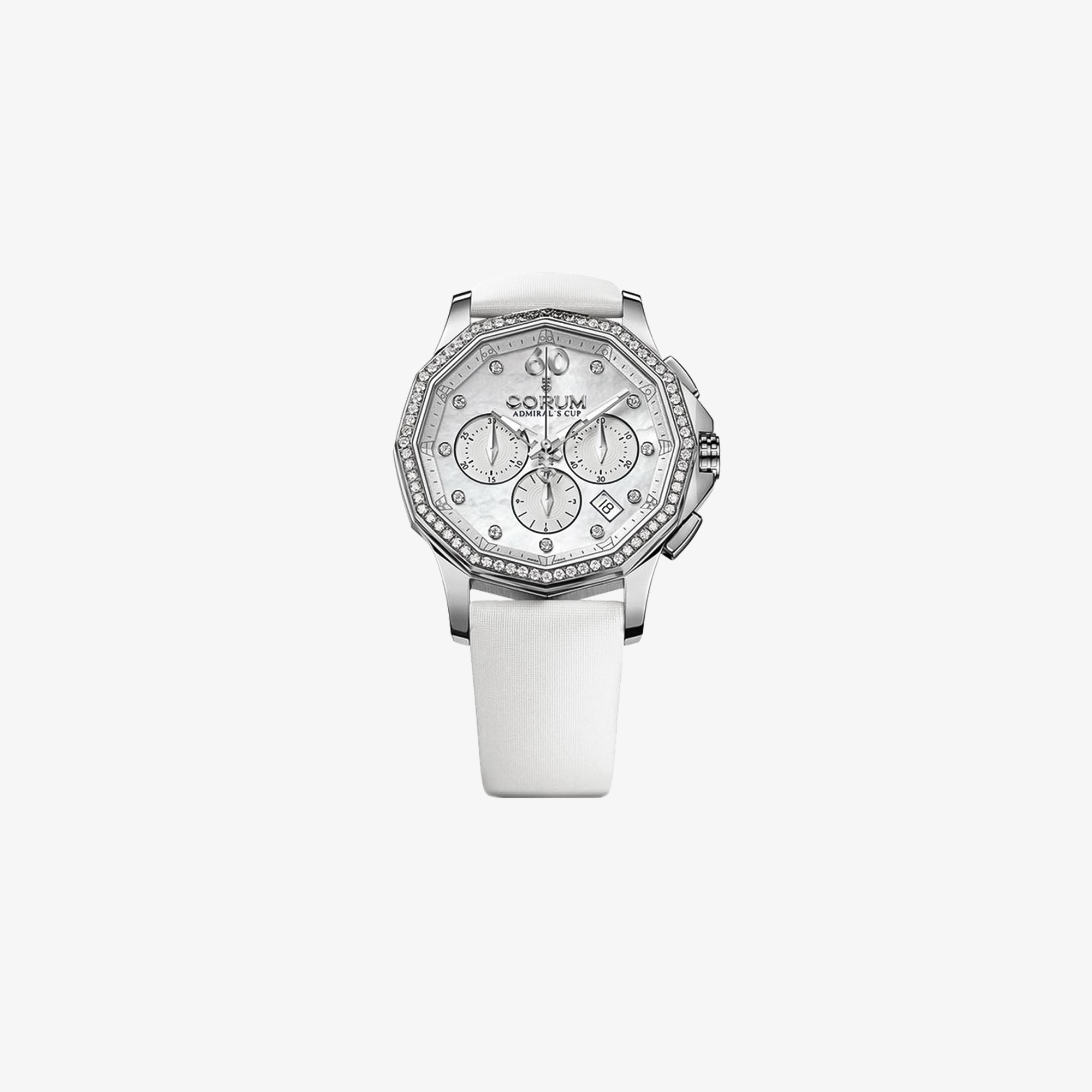 CORUM ADMIRAL'S CUP 38MM FULL WHITE CHRONOGRAPH