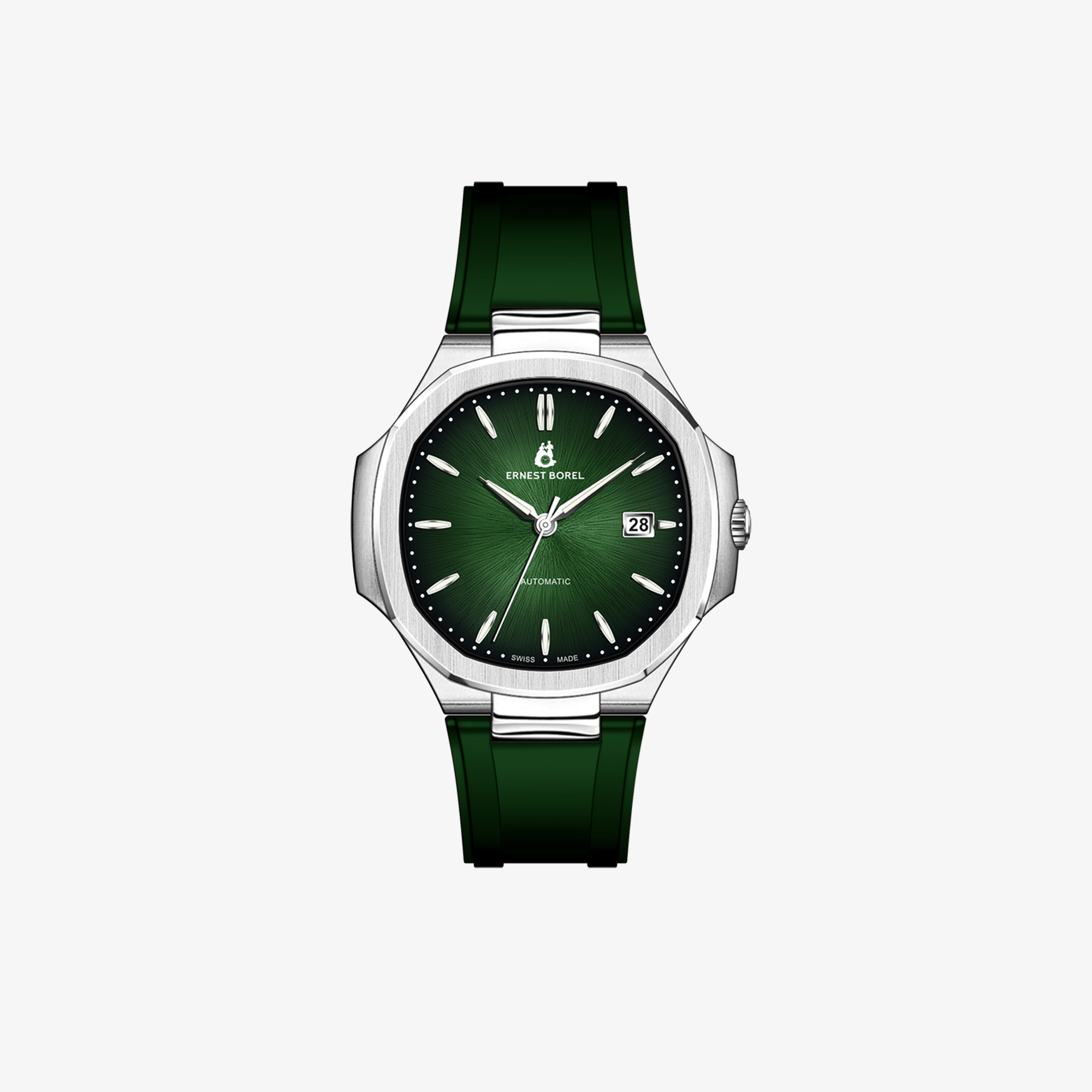 ERNEST BOREL RETRO WATCH WITH GREEN DIAL AND STRAP