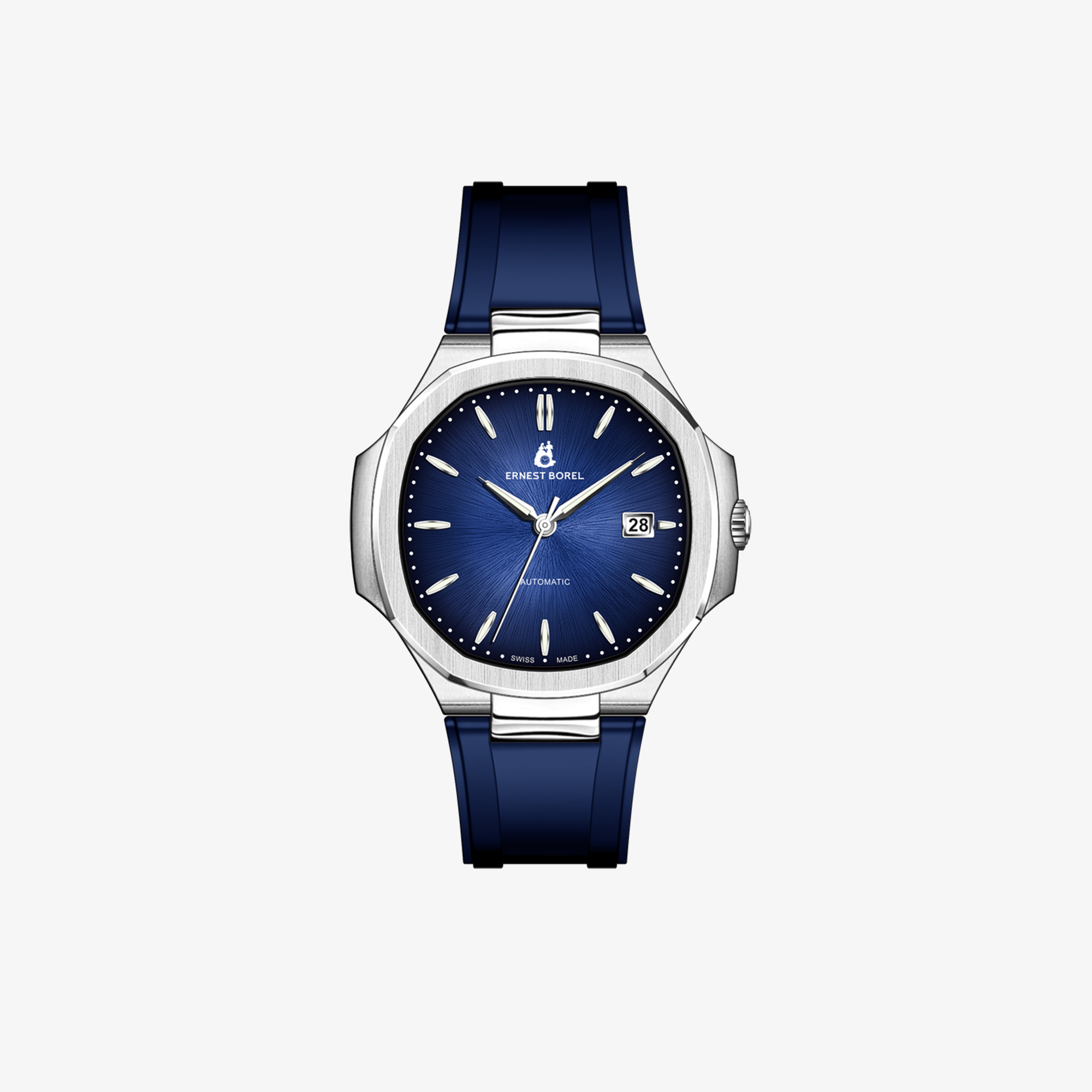 ERNEST BOREL RETRO WATCH WITH BLUE DIAL AND STRAP