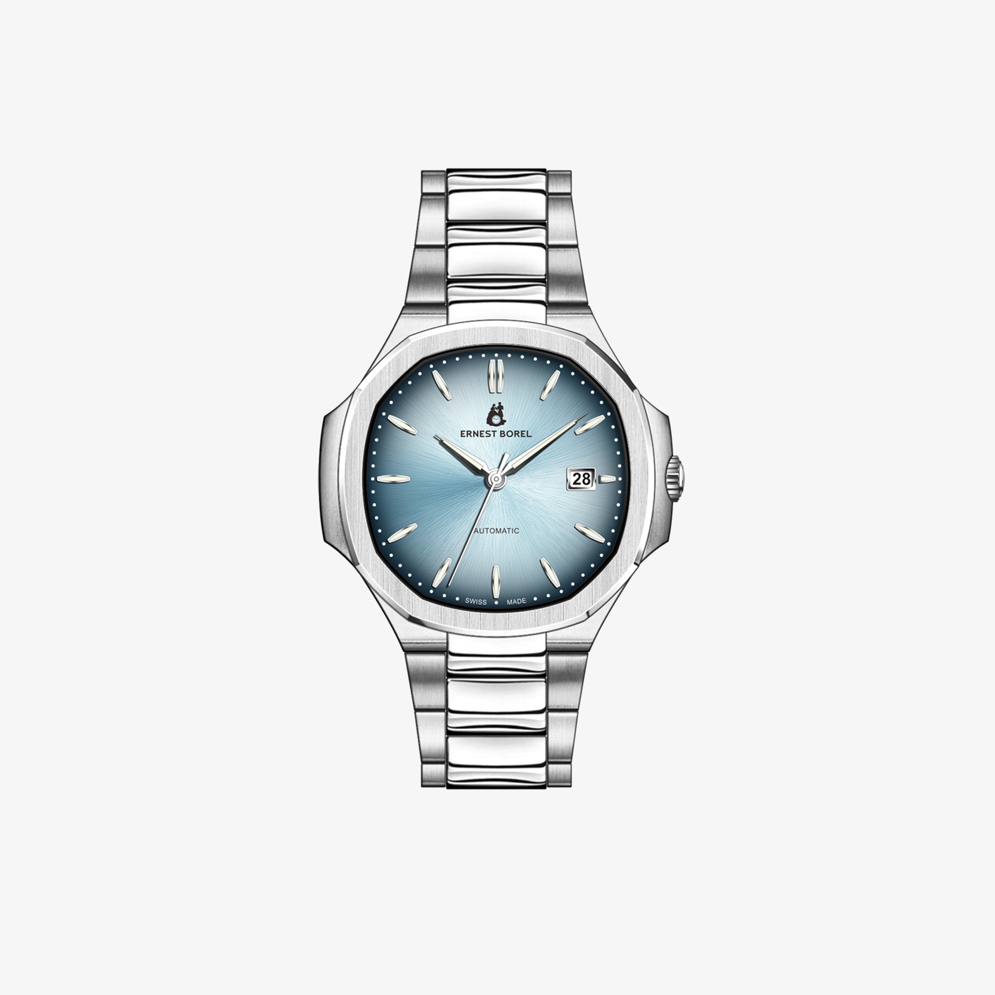 ERNEST BOREL RETRO WATCH WITH LIGHT BLUE DIAL