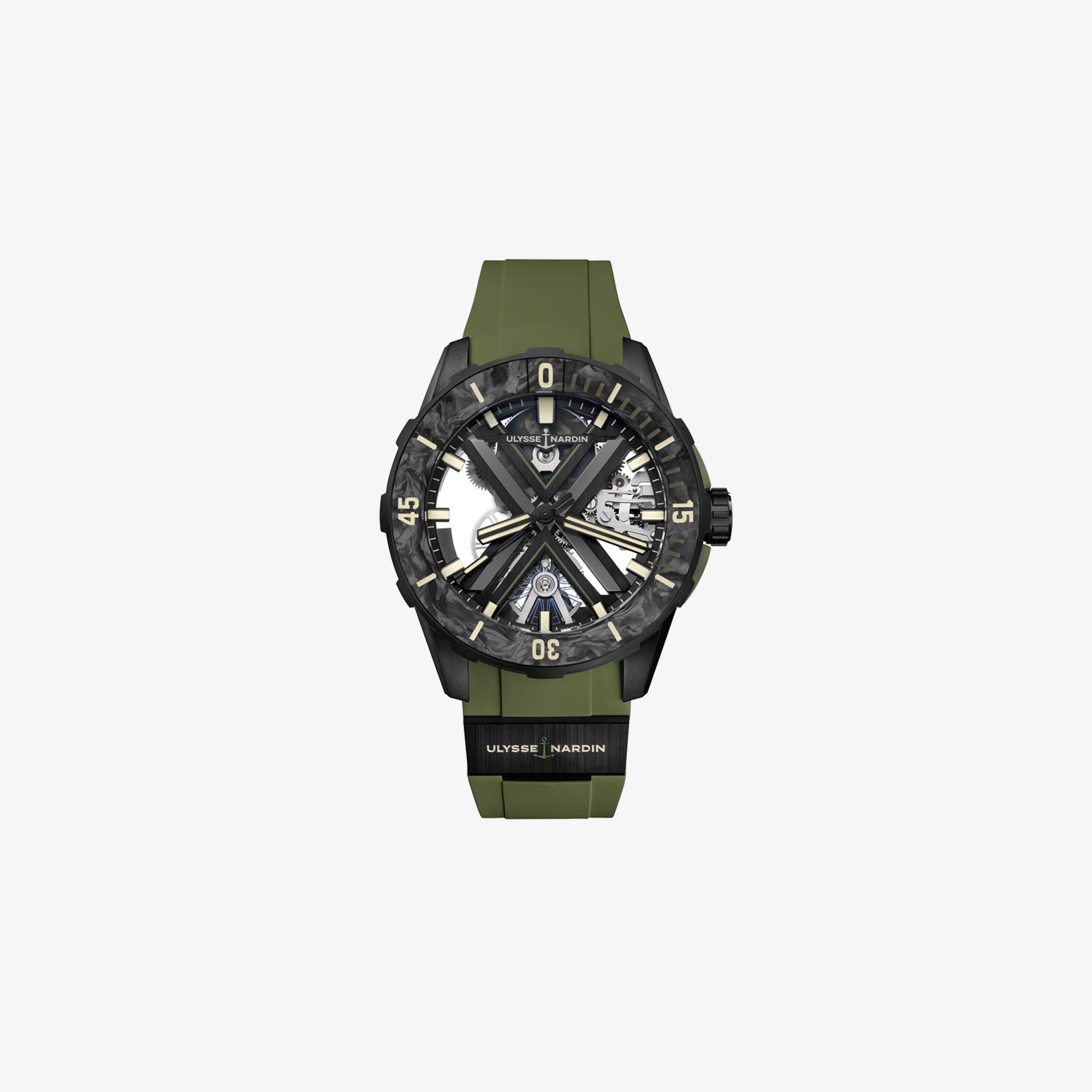 ULYSSE NARDIN DIVER X SKELETON OPS 44MM WATCH WITH KHAKI STRAP